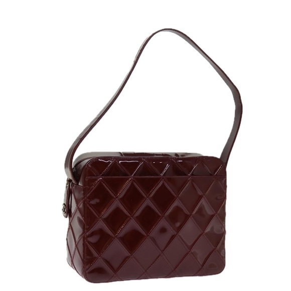 CHANEL Handbags - CHANEL Matelasse Shoulder Bag Enamel Red CC Auth bs14514
